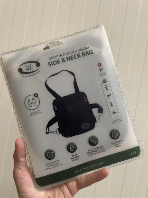 Anti-Theft Hajj/Umrah Side Bag & Neck Bag (Sort)