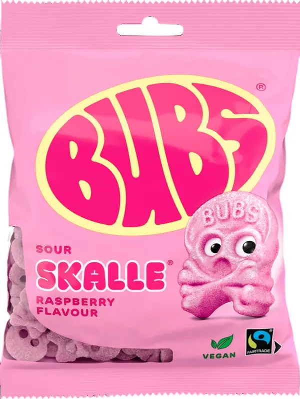 Raspberry Sour Skalle, Bubs 90g