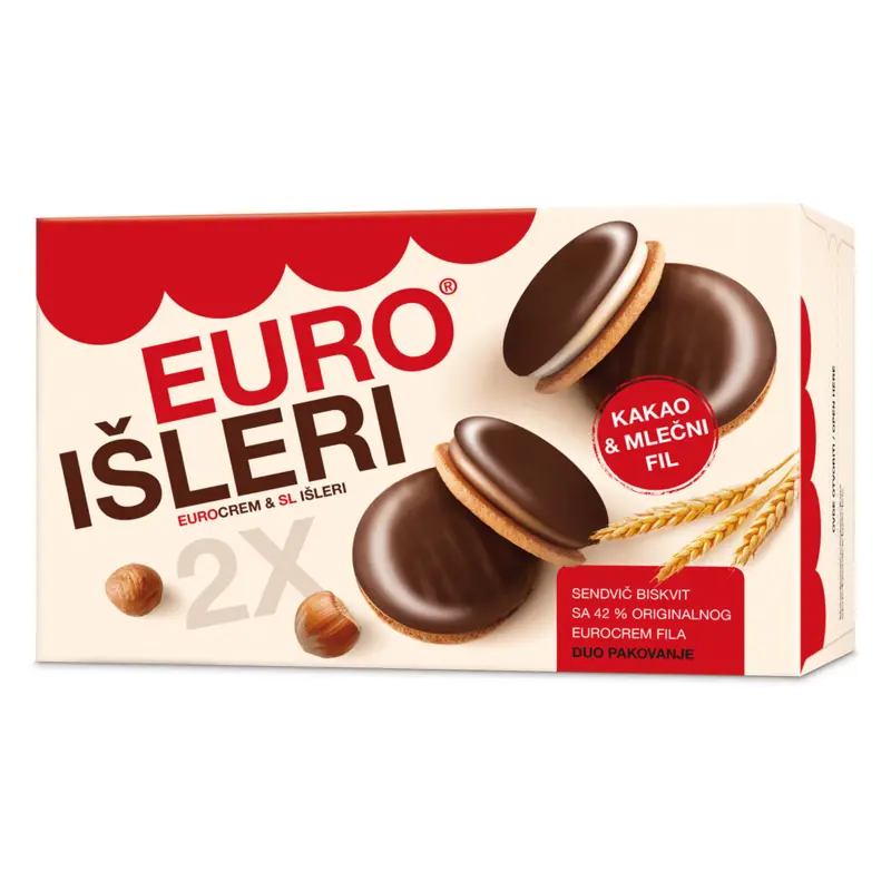 Isleri med chokoladecreme og chokoladeovertræk, Eurocrem 250g