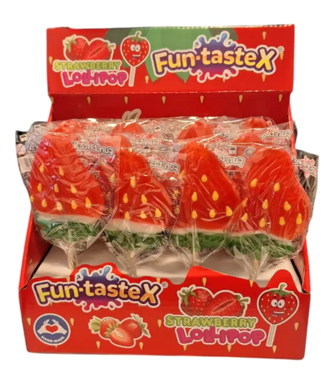 Jordbær Slikkepind, Fun-Tastex 50 g