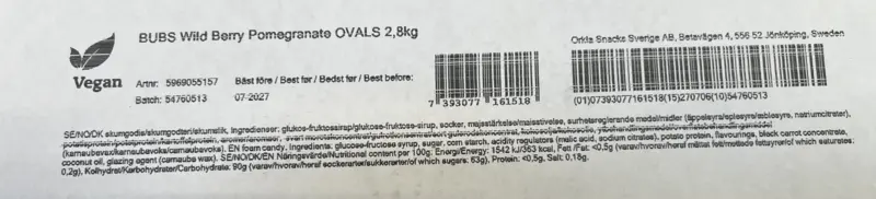 Wild Berry Pomegranate Bubs 2800g
