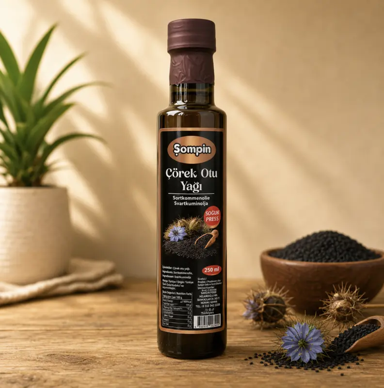 Şompin Sortkommenolie 250 ml – koldpresset sortkommenolie.