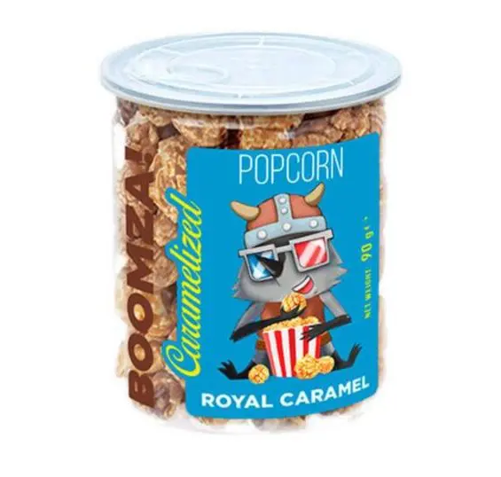 Karamelliseret Popcorn med Royal Karamel, Boomza 90g.