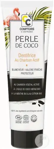 Tandpasta med Aktiv Kul og Økologisk Kokosolie, Perle de Coco 75ml
