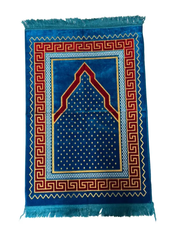 Mihrab Bedetæpper med Meander Kant Design (Simpel)