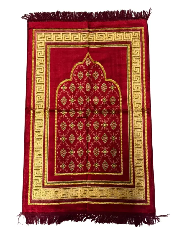 Mihrab Bedetæpper med Meander Kant Design (Simpel)