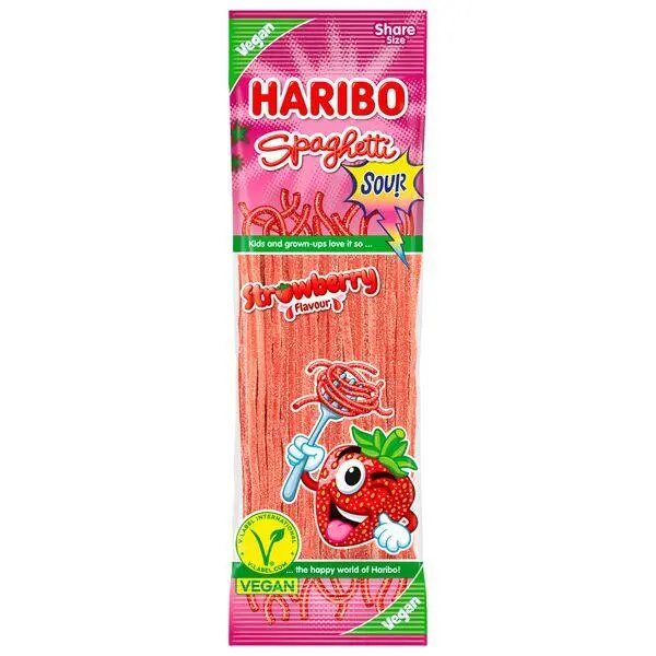 Spaghetti Sur Jordbær, Haribo 200g