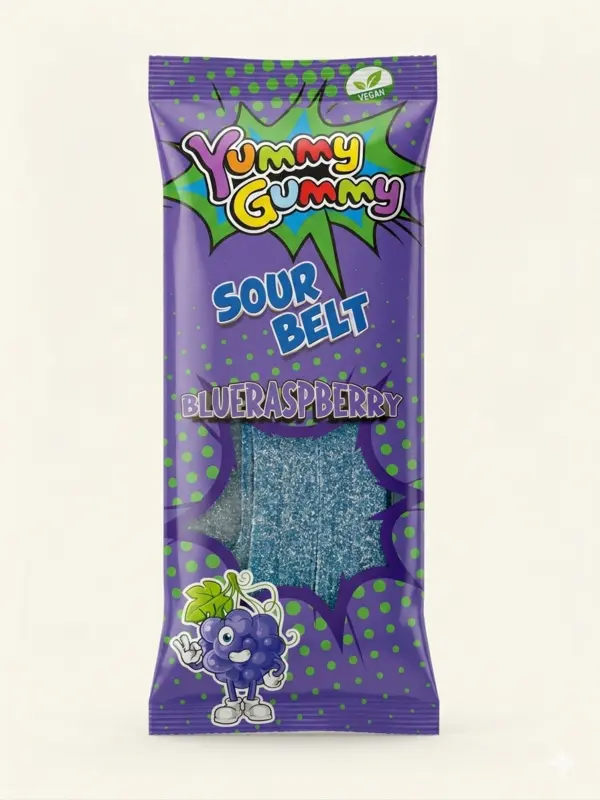 Sour Belt BlueRaspberry, Yummy Gummy 160 G