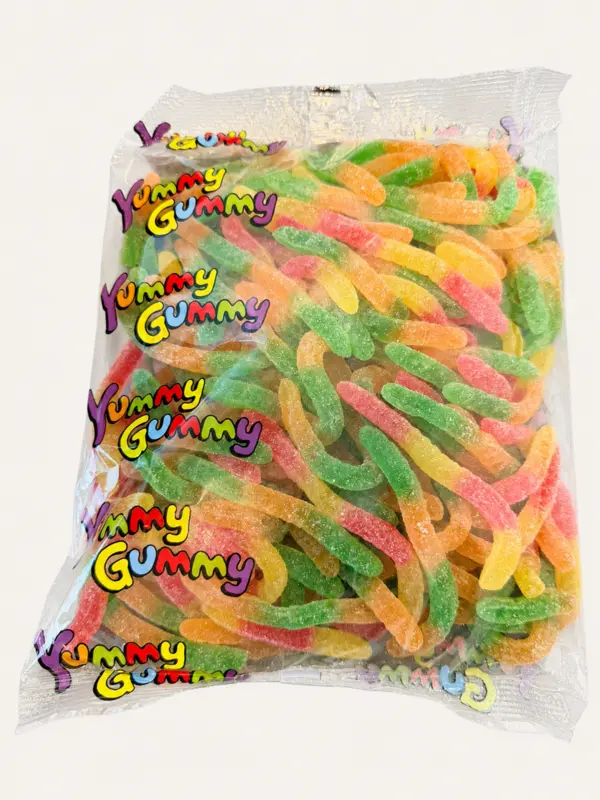 Fizzy Worms Jelly Candy, Yummy Gummy 1Kg