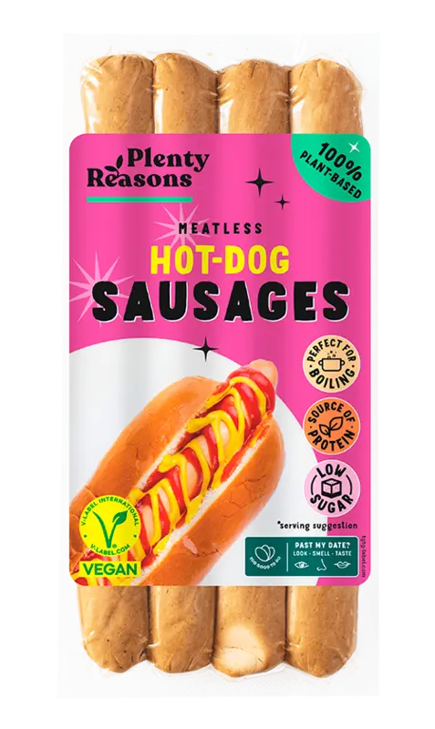 Veganske Hot Dog pølser ca 10 stk - 180g (Kan ikke sendes)