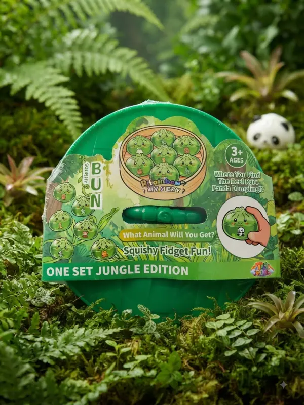Squishy Bun, mystery box, Stor (Jungle Edition)