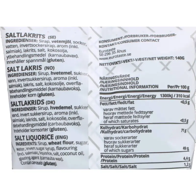 Lakrits saltet, Lakritsmagasinet, 140g