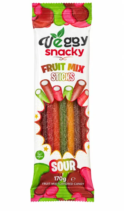 Fruit Mix Sour Sticks - Veggy Snacky - 170 g