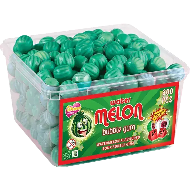 Watermelon Flavoured Sour Bubble Gum - ilham sweets - 1500g