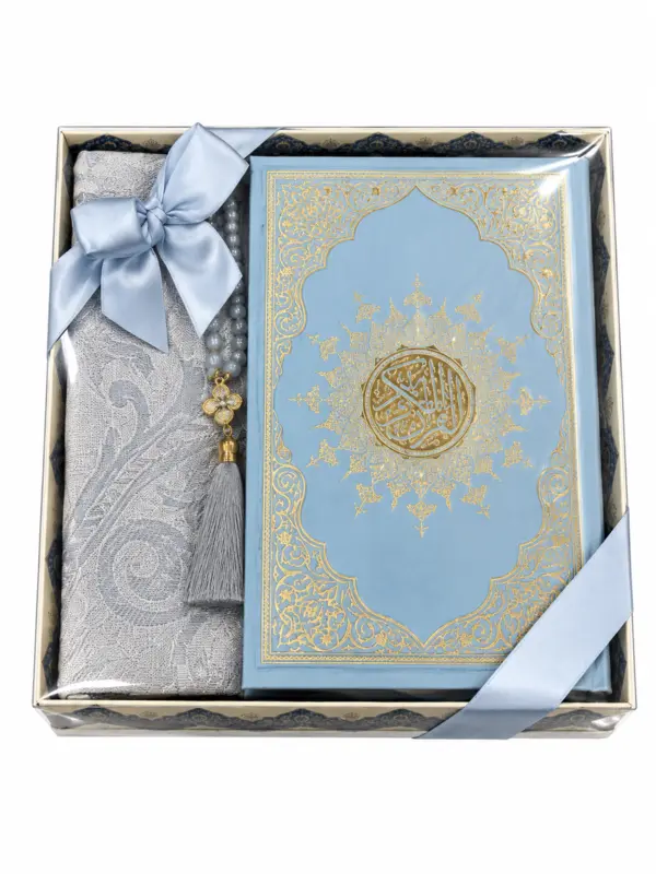 Luksuriøs Gaveæske med Koran, Bedetæppe & Tasbih