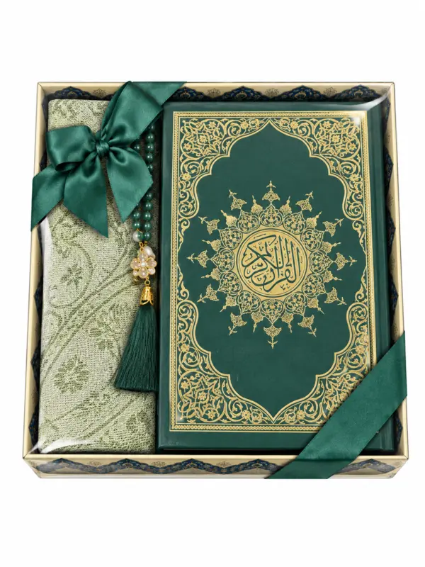 Luksuriøs Gaveæske med Koran, Bedetæppe & Tasbih