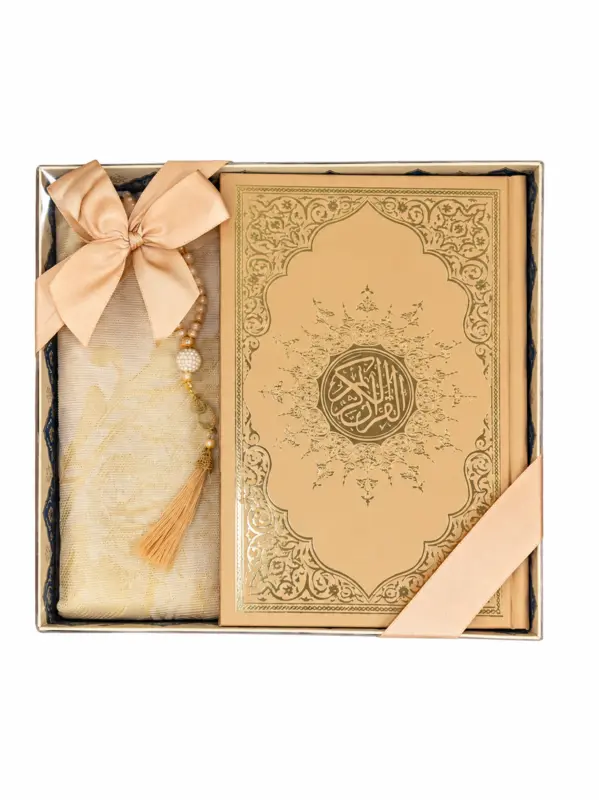Luksuriøs Gaveæske med Koran, Bedetæppe & Tasbih