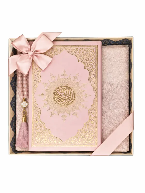 Luksuriøs Gaveæske med Koran, Bedetæppe & Tasbih