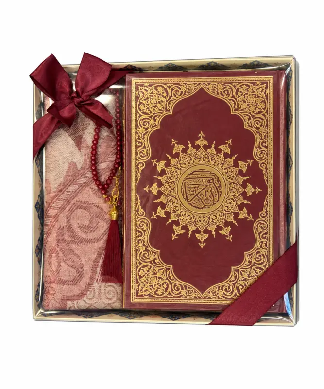 Luksuriøs Gaveæske med Koran, Bedetæppe & Tasbih