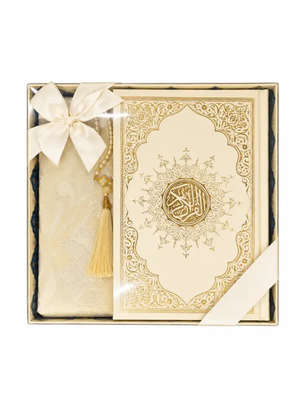 Luksuriøs Gaveæske med Koran, Bedetæppe & Tasbih