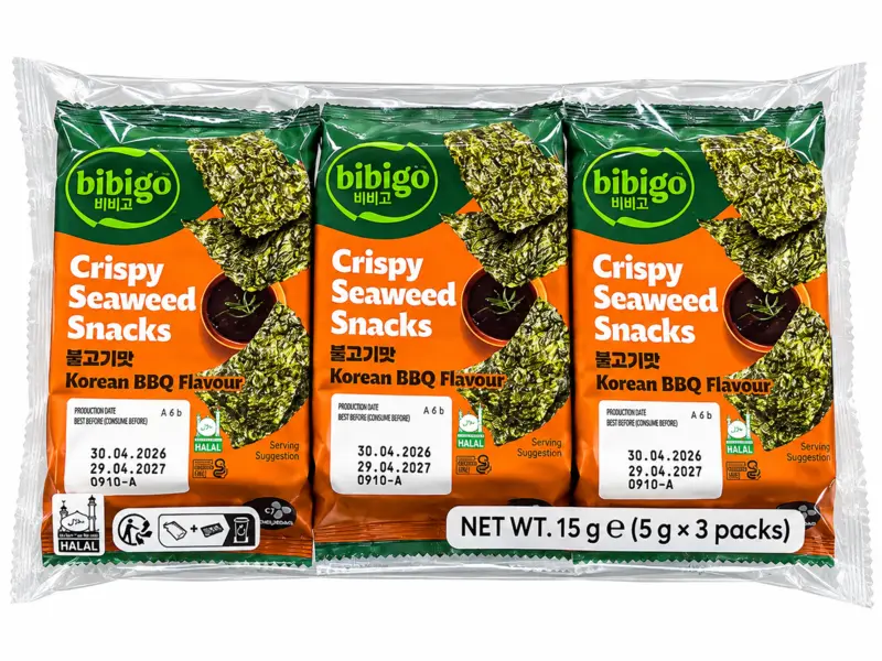Bibigo Seaweed Snack BBQ 15g (3x5g)