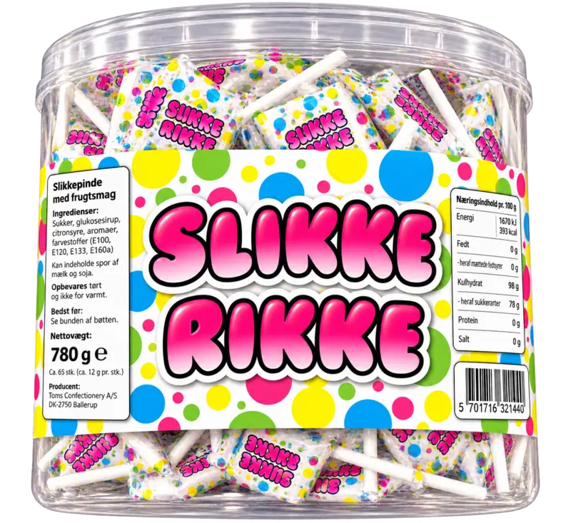 Slikkepinde, Slikke Rikke, 780g