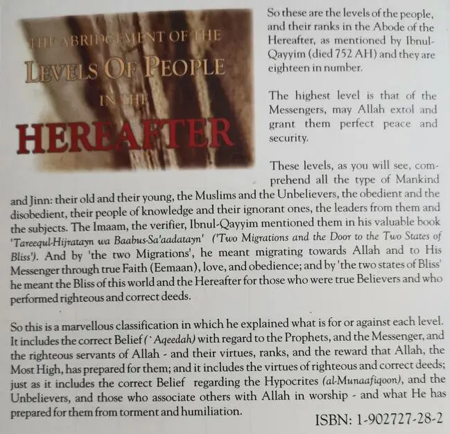 The A Bridgement Of The Levels Of The People In The Hereafter