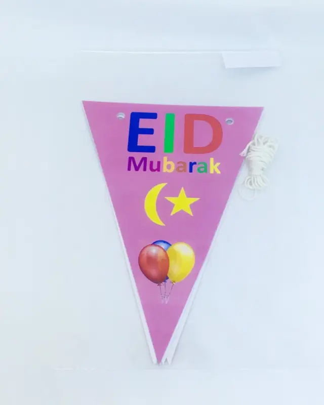 Eid Mubarak Pynt Multi farver med måne (6 stk) - Made in Denmark