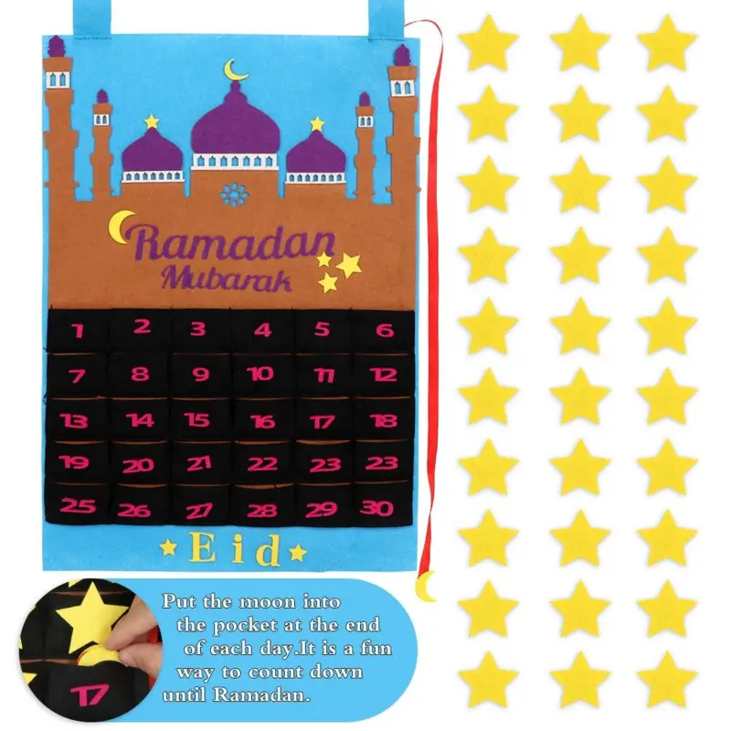 Ramadan kalender lyseblå moské med stjerner