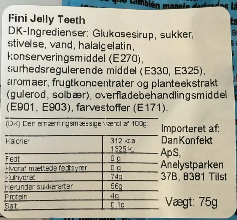 Jelly Teeth Fini 75g