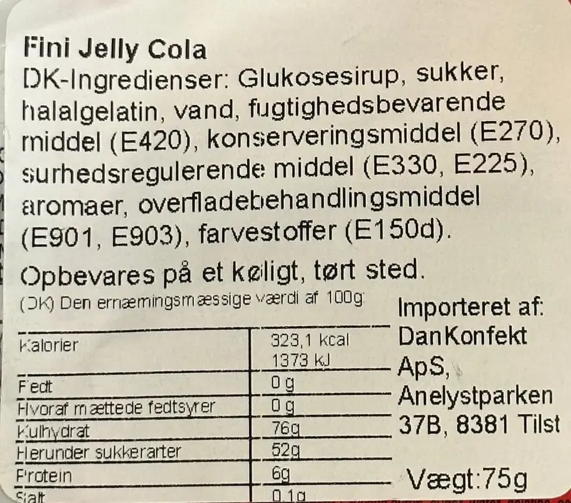 Jelly Cola Fini 75g