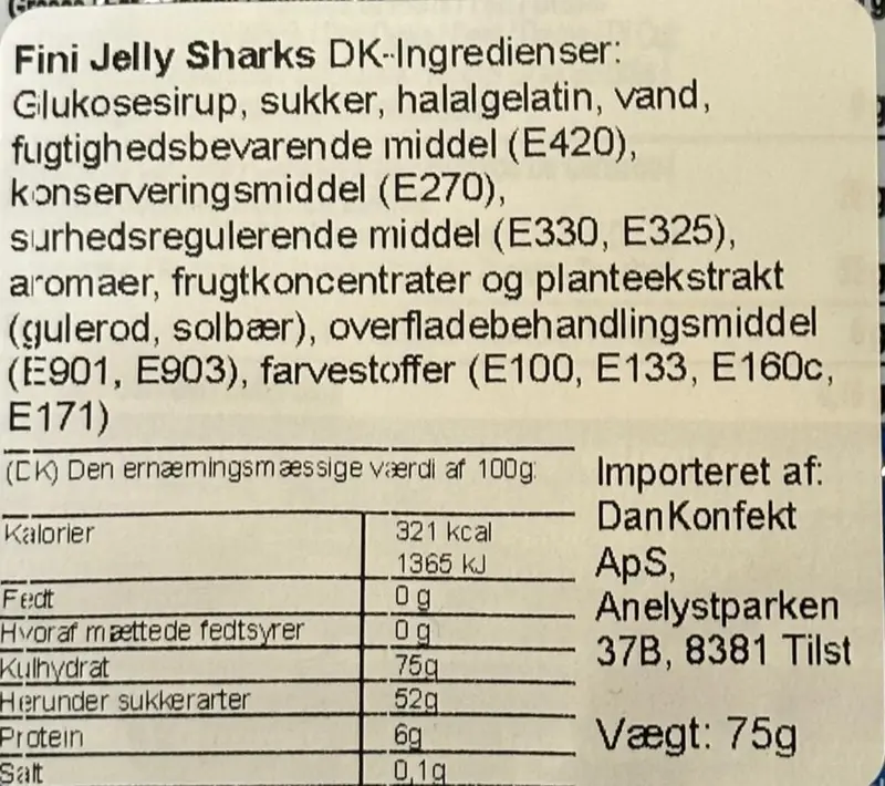 Jelly Sharks Fini 75g
