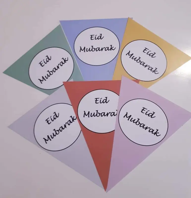 Eid Mubarak Pynt blandede farver - Made in Denmark