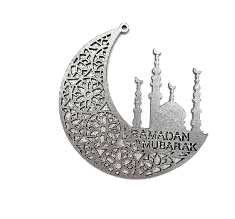Ramadan Mubarak Træpynt Sølv/Glimmer (10cm)