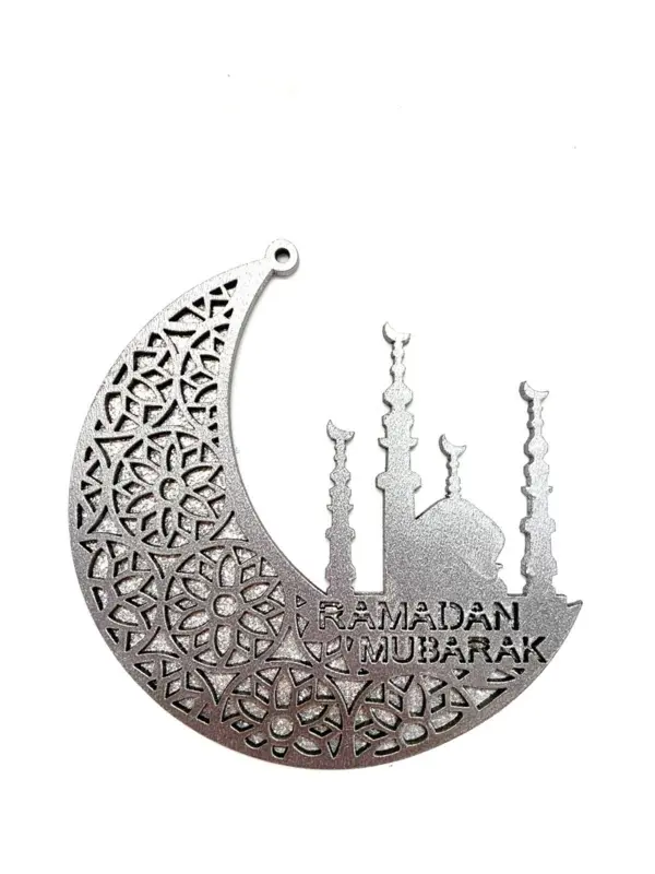 Ramadan Mubarak Træpynt Sølv/Glimmer (10cm)