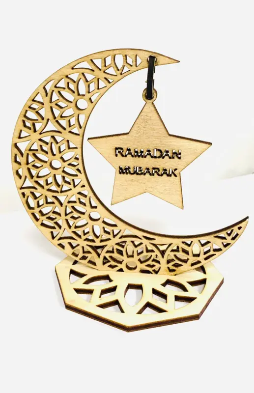 Ramadan Mubarak Træpynt stativ (10 cm)