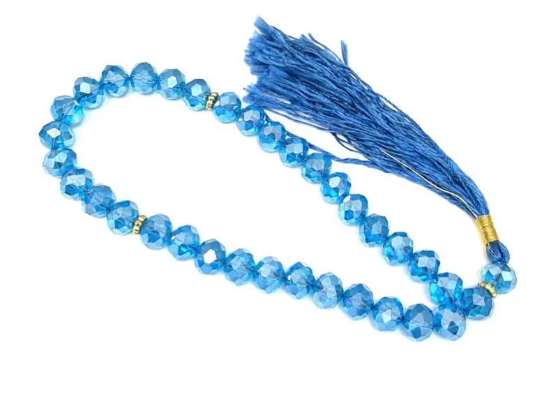 Turkis blå Krystal Tasbeeh 33 Perler