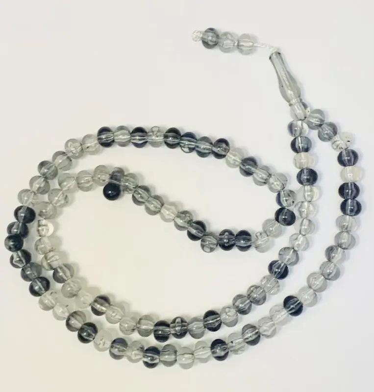 Grå / Lysegrå Tasbeeh med stor perler ( 99 Perler)
