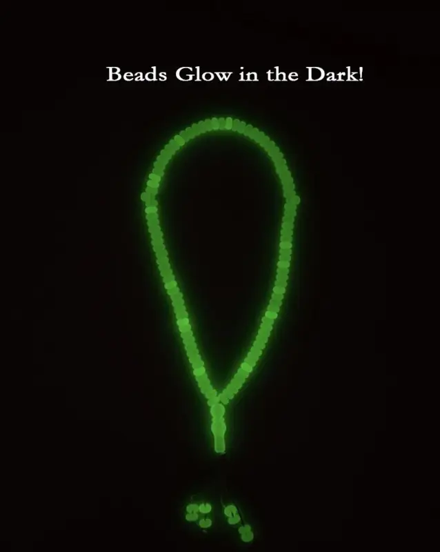 Glow In The Dark, Grøn Tasbeeh Med 99 perler