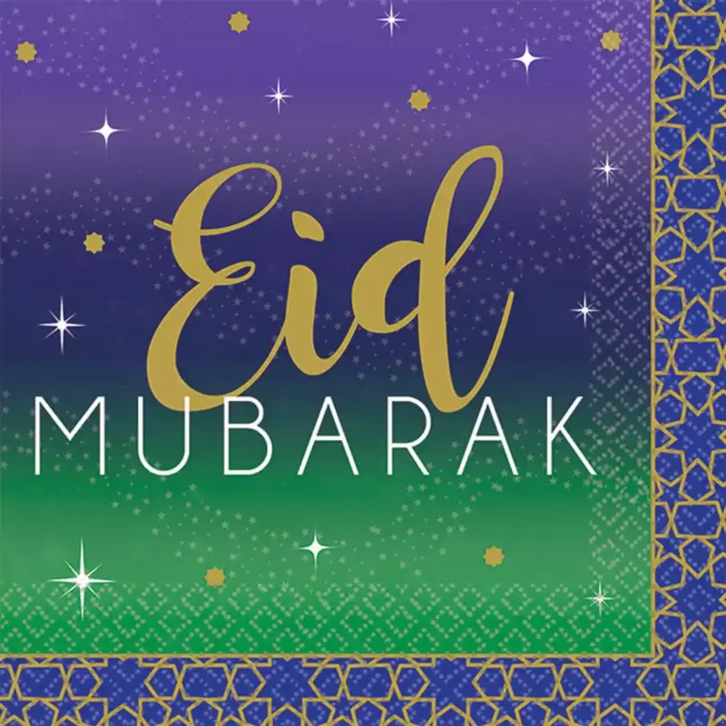 Eid Mubarak Servietter ( 25cm x 25cm)