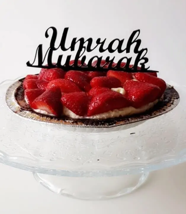 Umrah Mubarak Cake Topper i Sort