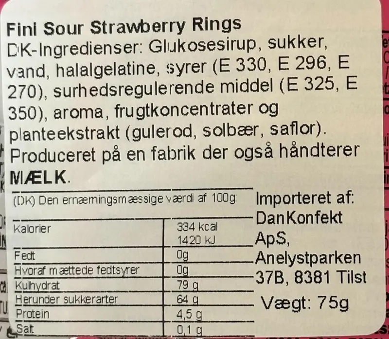 Fini Strawberry Rings 75g