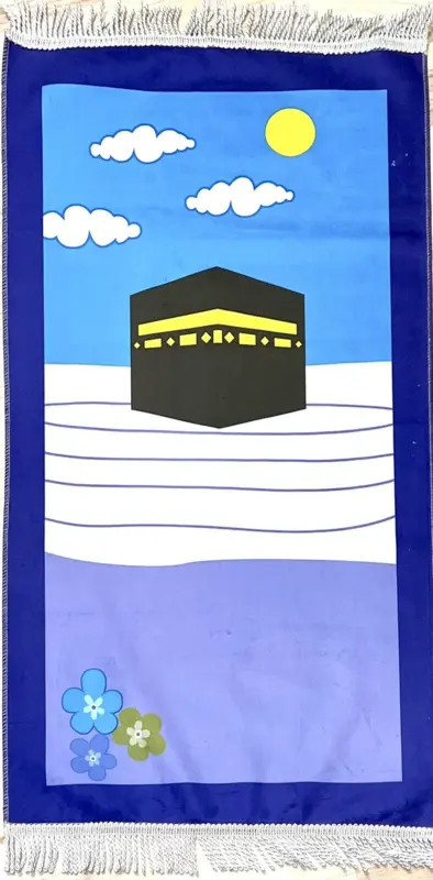 Stor Børnebedetæppe Kaaba Blå