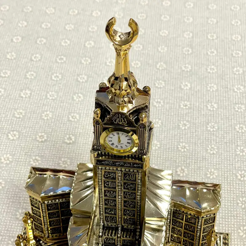 Kaaba Mecca Clock Tower dekoration, guld