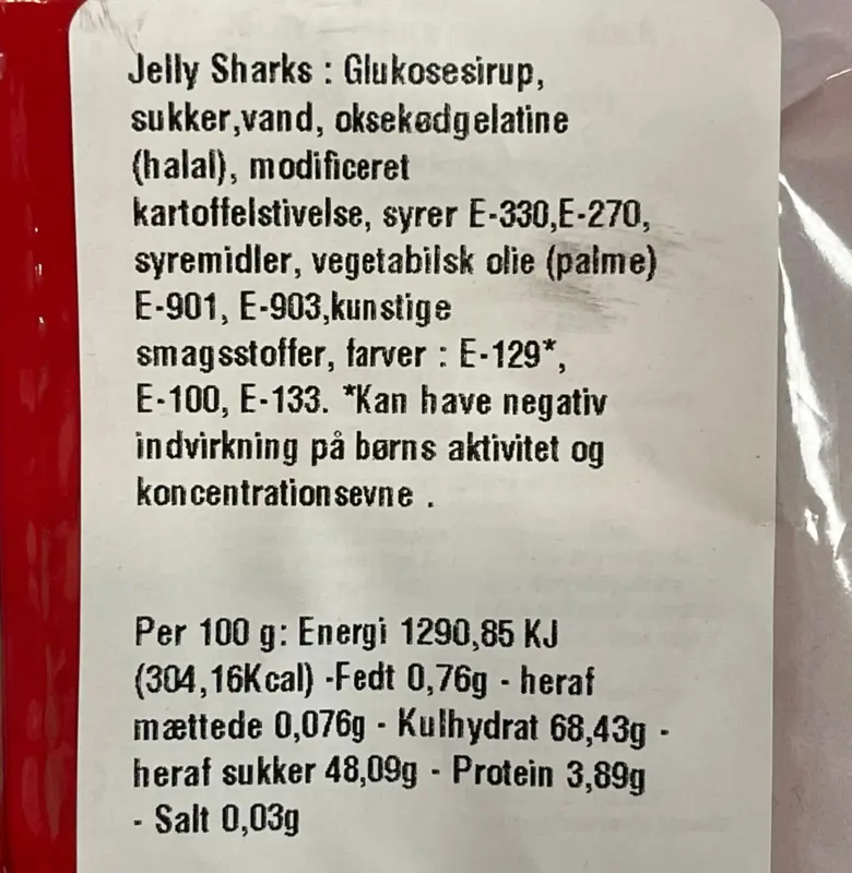 Jelly Sharks, Dulceplus, 100g