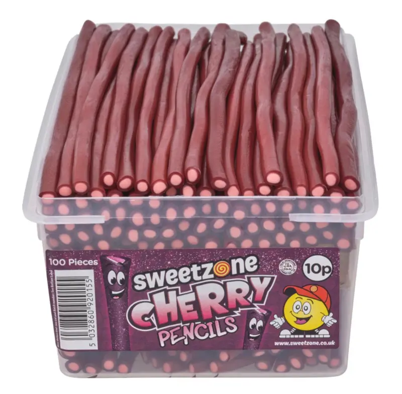 Cherry Flavour Pencils, 100 stk, 1,2 kg