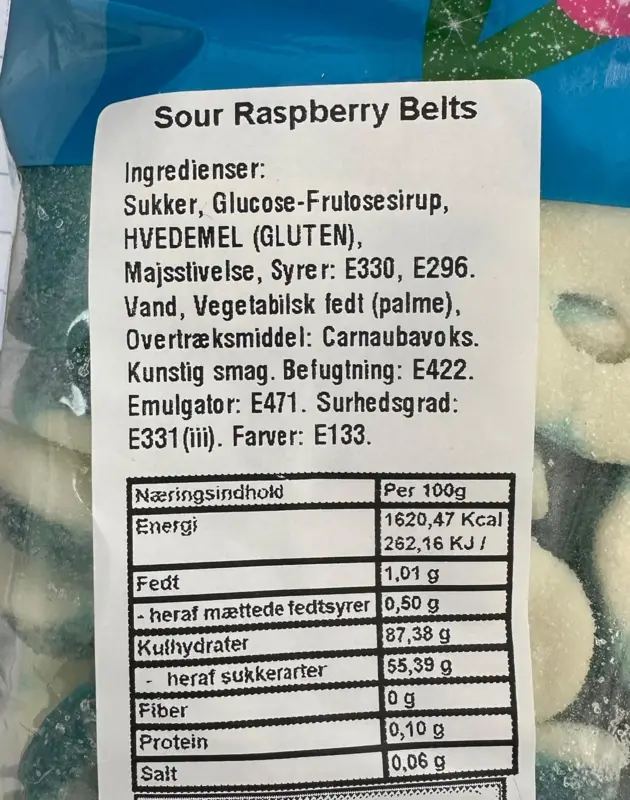 Sour Raspberry Belts, Sweetzone, 1 kg