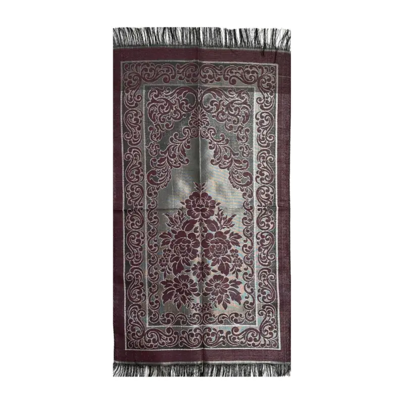 Ottoman bedetæppe i sølv og lilla farve
