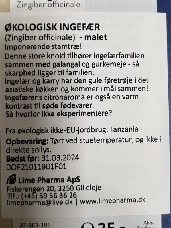 Ingefær - Malet Økologisk - Sonnentor 35g