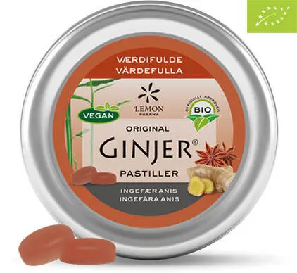 Ingefær Anis Pastiller - Økologisk Vegansk Ginjer 40g